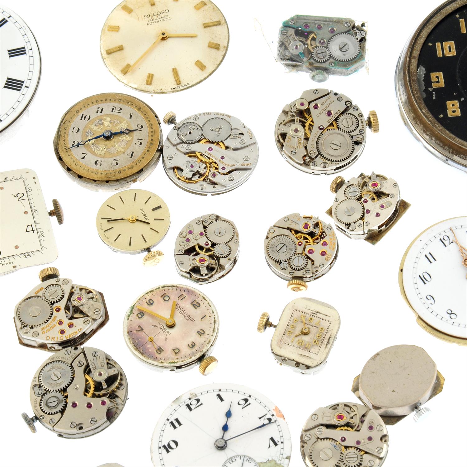 A group of assorted watch and pocket watch movements. - Image 2 of 2