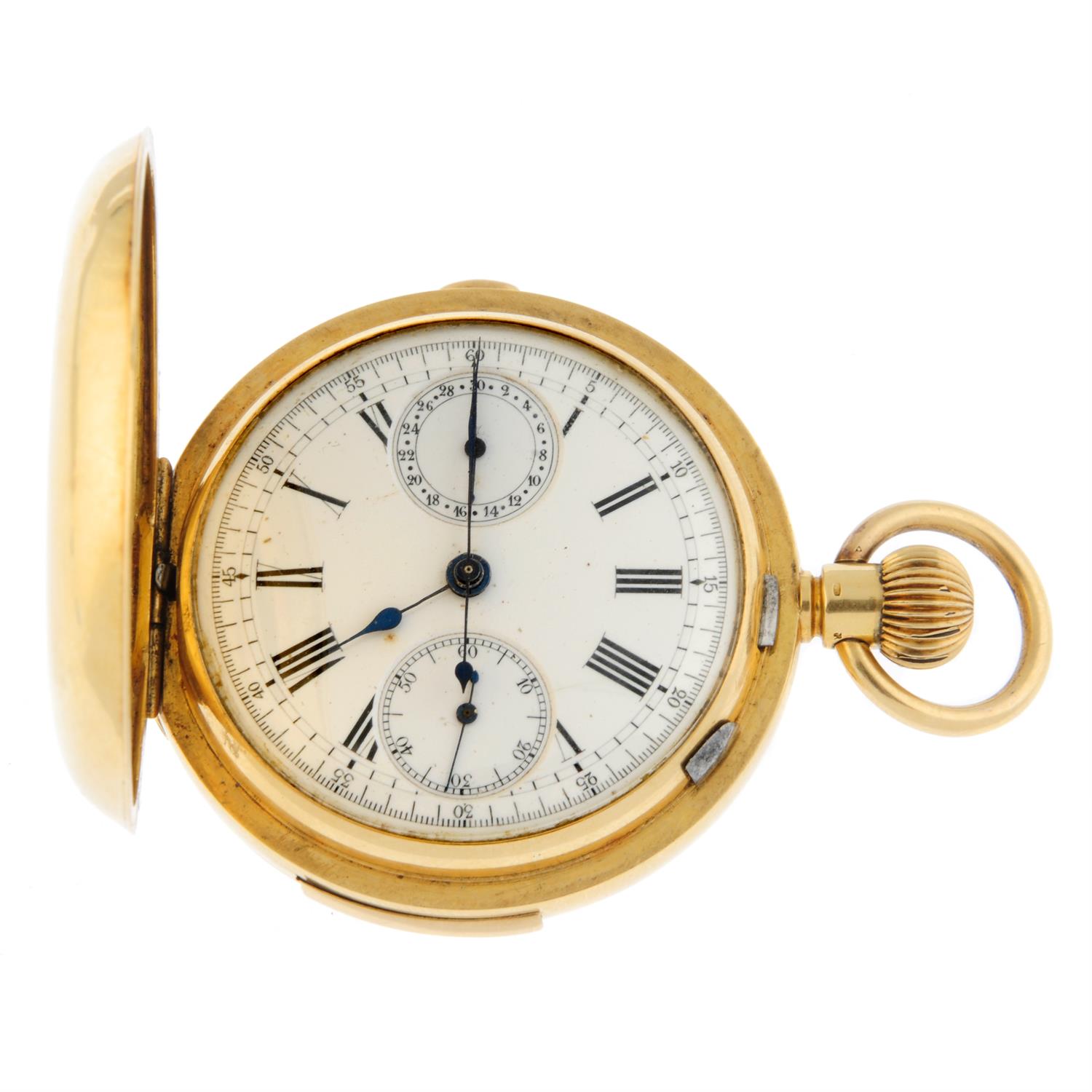 A full hunter repeater chronograph pocket watch, 52mm.