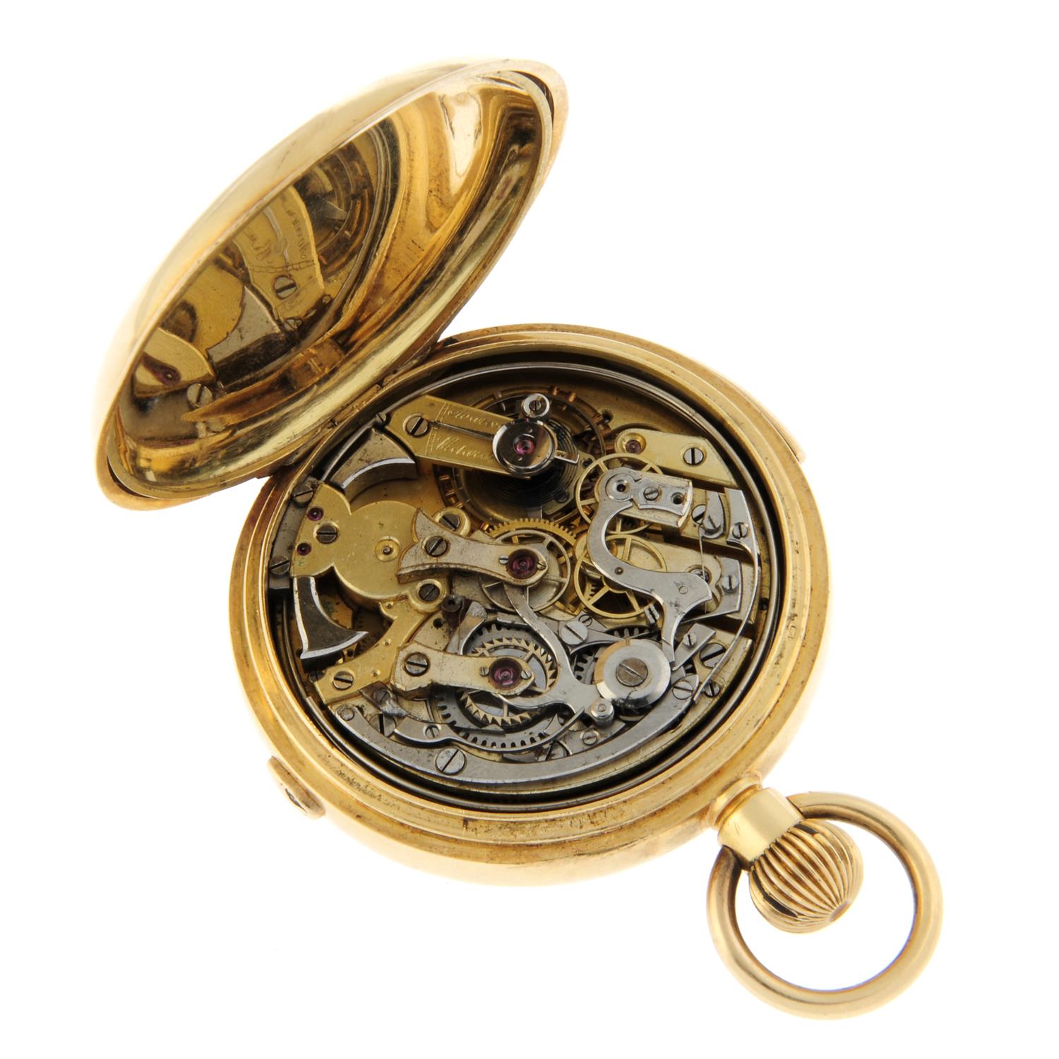 A full hunter repeater chronograph pocket watch, 52mm. - Image 3 of 3