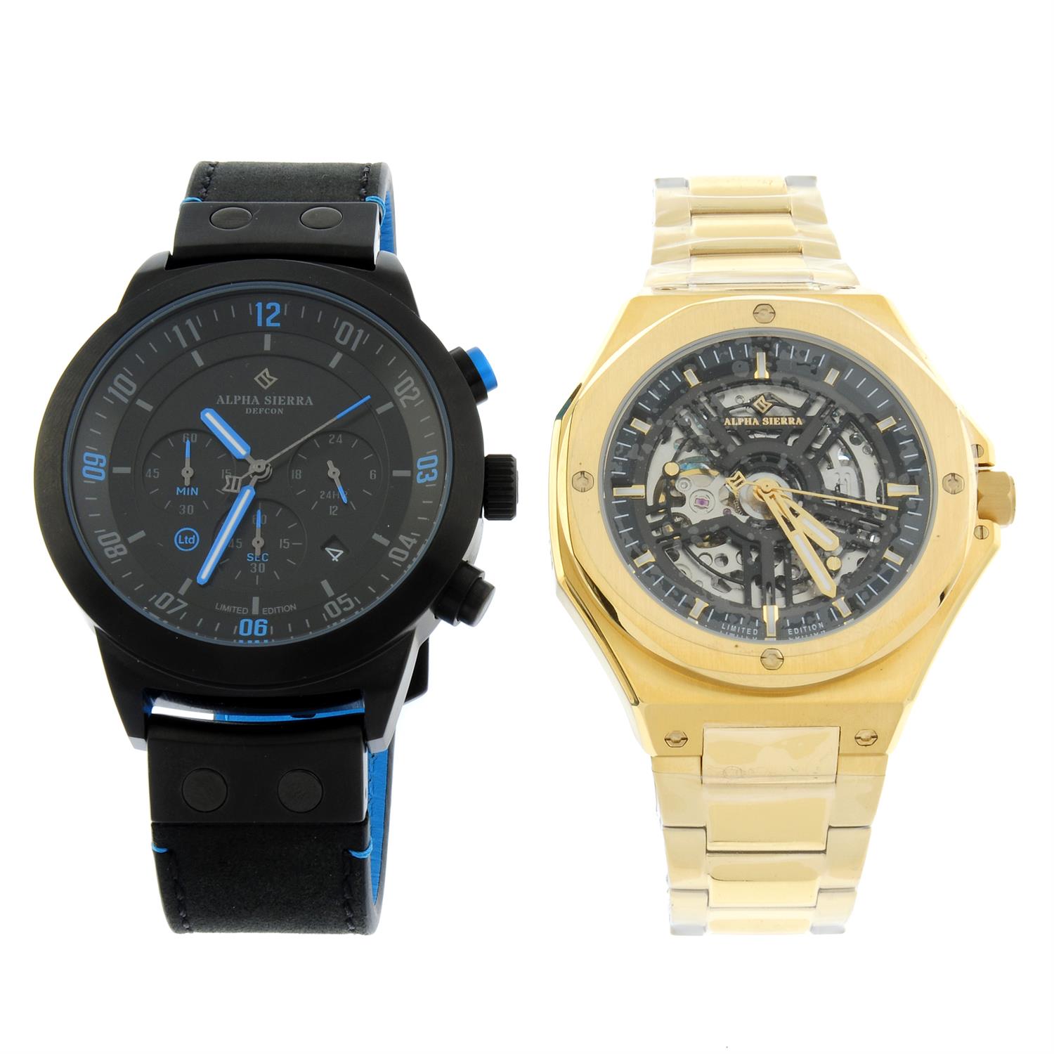 Alpha Sierra - a Defcon chronograph watch (46mm) with an Alpha Sierra Falcon watch