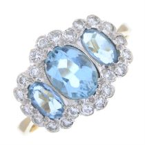 18ct gold aquamarine & diamond dress ring, by Cropp & Farr