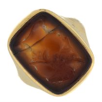 18ct gold carnelian cameo signet ring