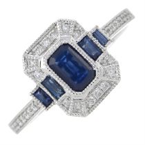 18ct gold sapphire & diamond dress ring