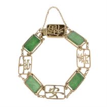 Jade panel bracelet