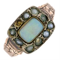 Opal & split pearl dress ring