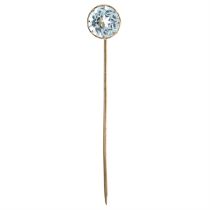 Late 19th century aquamarine stickpin