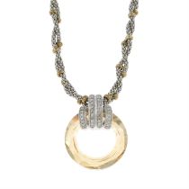 18ct gold gem pendant & 9ct gold chain