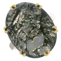 Moss agate ring