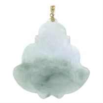 14ct gold jade Buddha pendant
