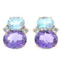 18ct gold amethyst & topaz earrings, Kiki McDonough