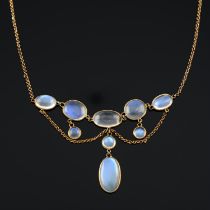 Early 20th century gold moonstone necklace