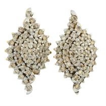 Diamond marquise-shape cluster earrings