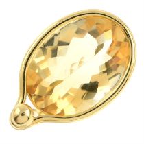 18ct gold citrine 'Savannah' ring, designed by Vivianna Torun for Georg Jensen