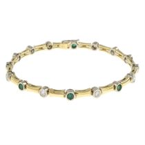 18ct gold emerald & diamond bracelet