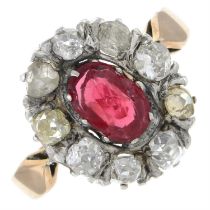Spinel & diamond cluster ring