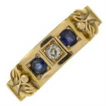 Victorian diamond & sapphire ring