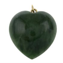 Nephrite jade heart pendant