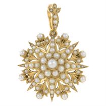 Victorian gold split pearl pendant