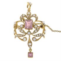 Early 20th century gem pendant/brooch, AF