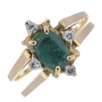 Emerald & diamond reversible ring