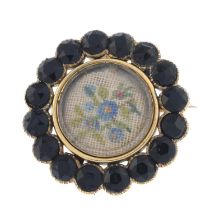 Late 19th gold paste mourning brooch/pendant