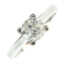 Diamond single-stone ring.
