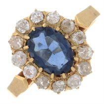 Blue paste & diamond ring