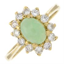 Jade & diamond dress ring