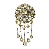 Late 19th century 18ct gold diamond fringe brooch/necklace