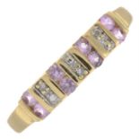 9ct gold pink sapphire & diamond ring