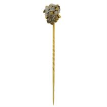 Victorian quartz crystal stickpin