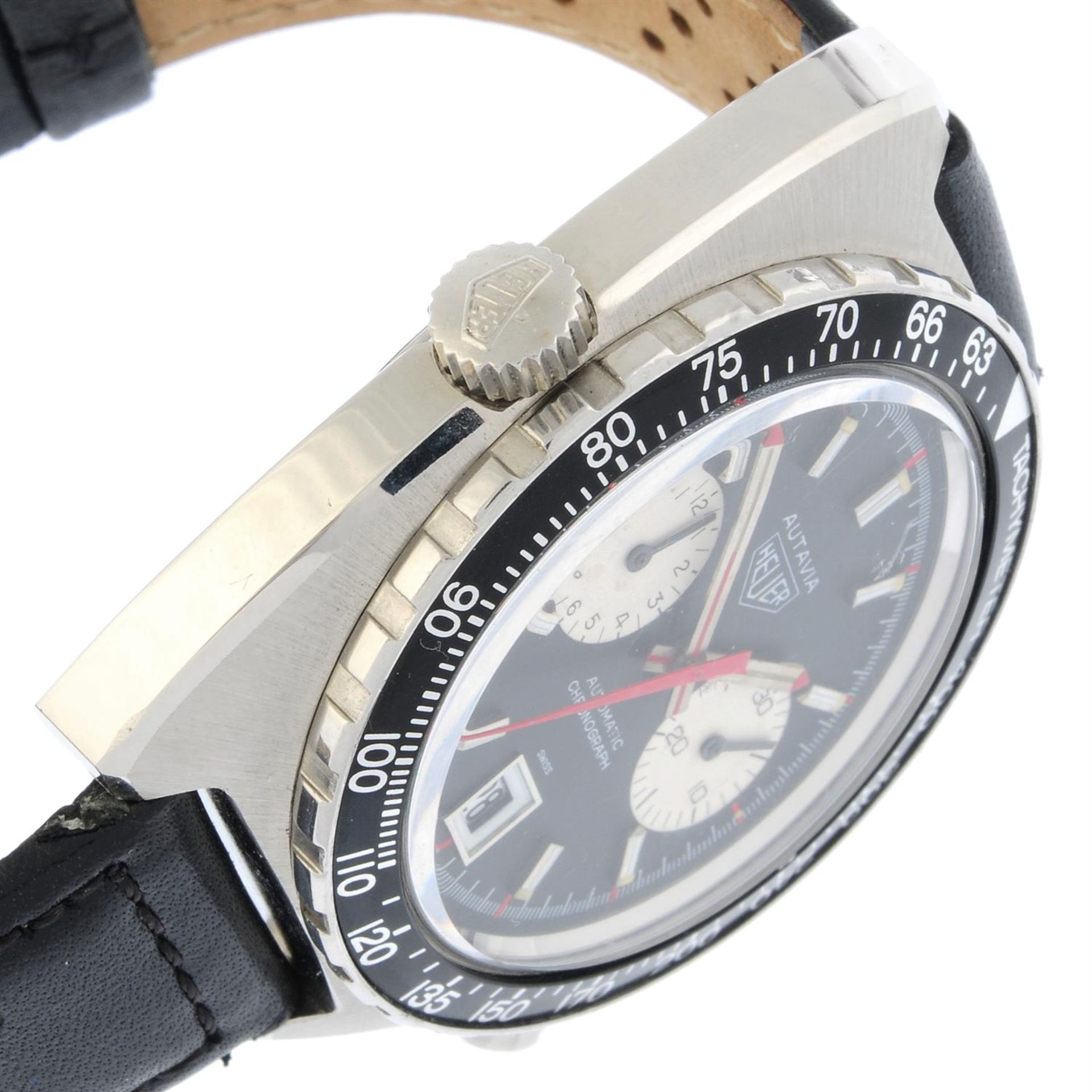 Heuer - an Autavia chronograph watch, 42mm. - Bild 3 aus 6