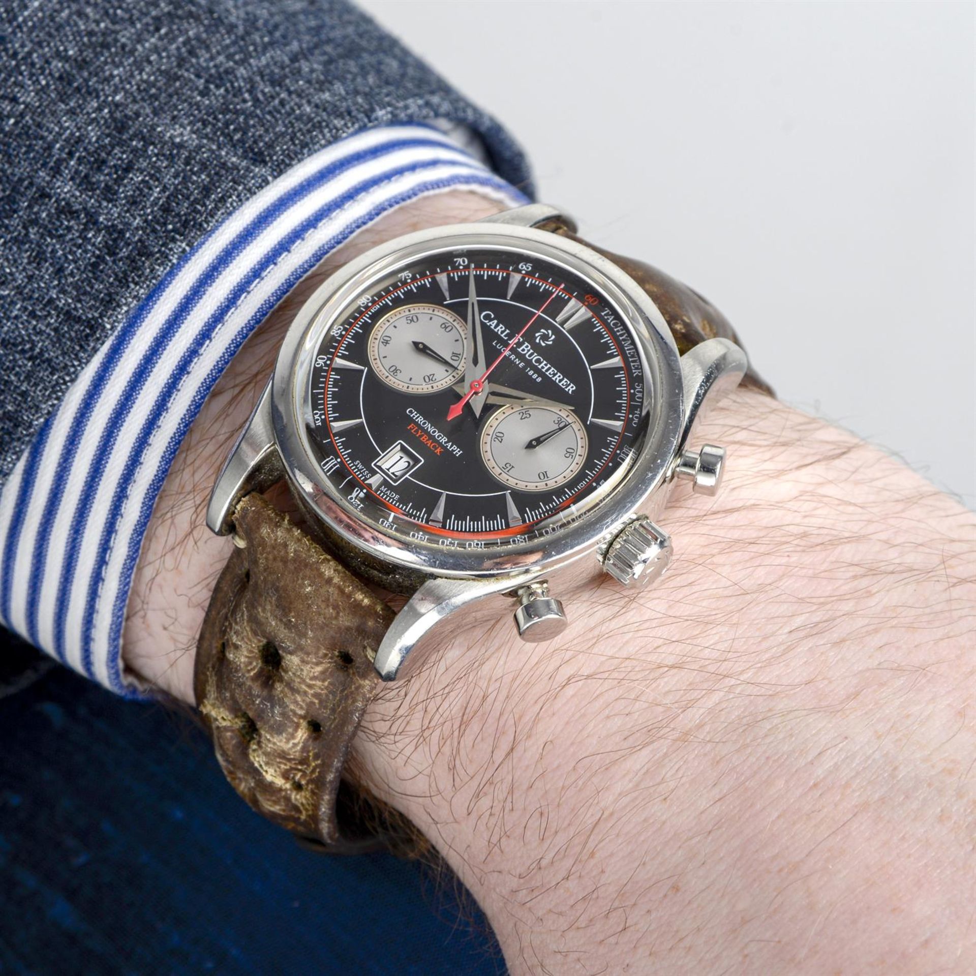 Carl F. Bucherer - a Manero Flyback chronograph watch, 43mm. - Image 5 of 5