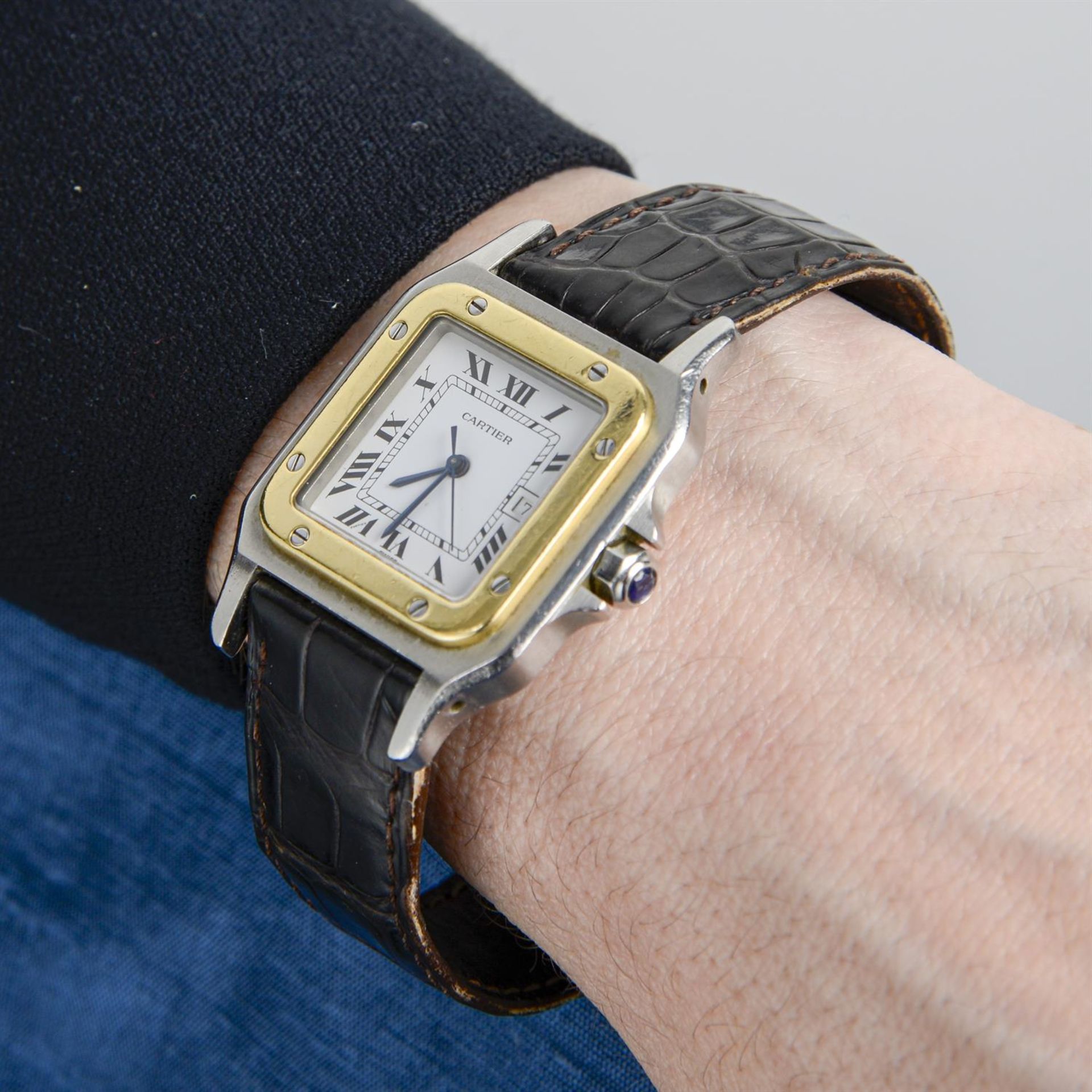 Cartier - a Santos watch, 29x29mm. - Image 5 of 5