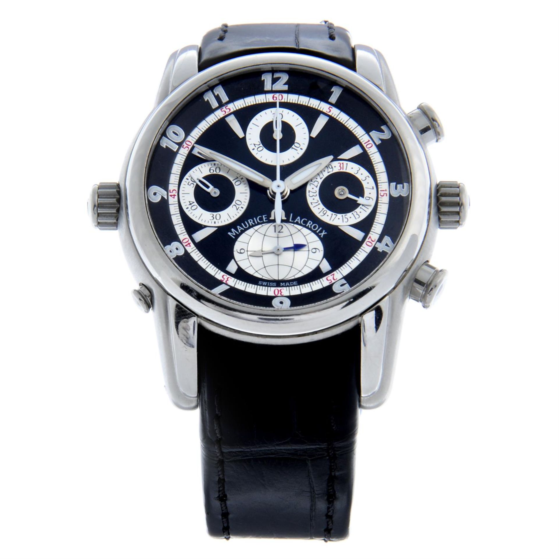 Maurice Lacroix - a Globe Masterpiece chronograph watch, 43mm.