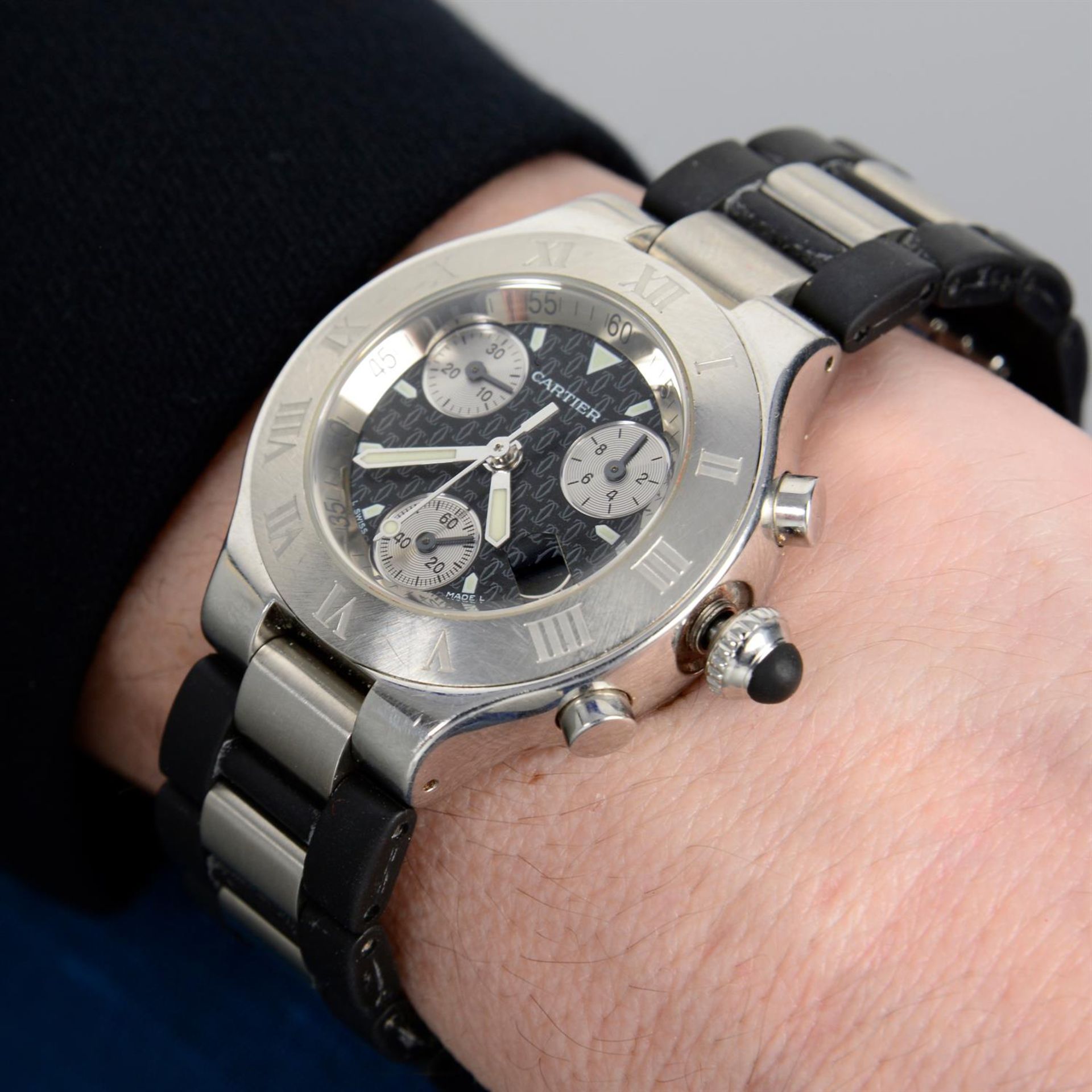 Cartier - a Chronoscaph 21 watch, 32mm. - Bild 5 aus 5