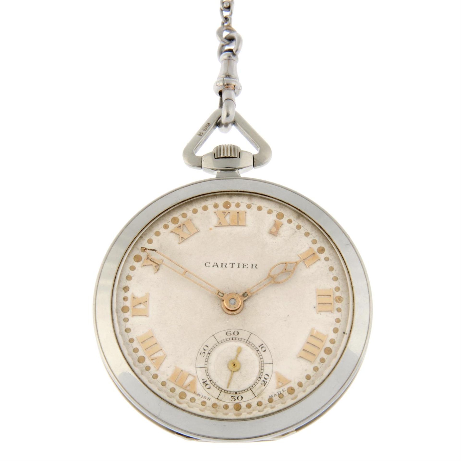 A pocket watch by Cartier, 44mm.