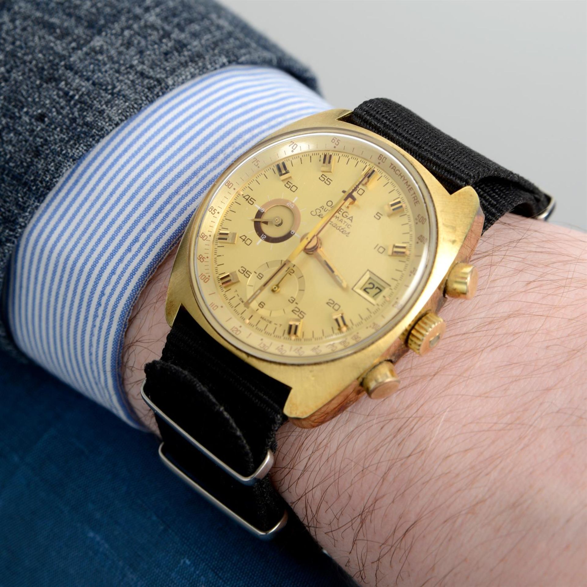 Omega - a Seamaster chronograph watch, 38mm. - Image 5 of 5