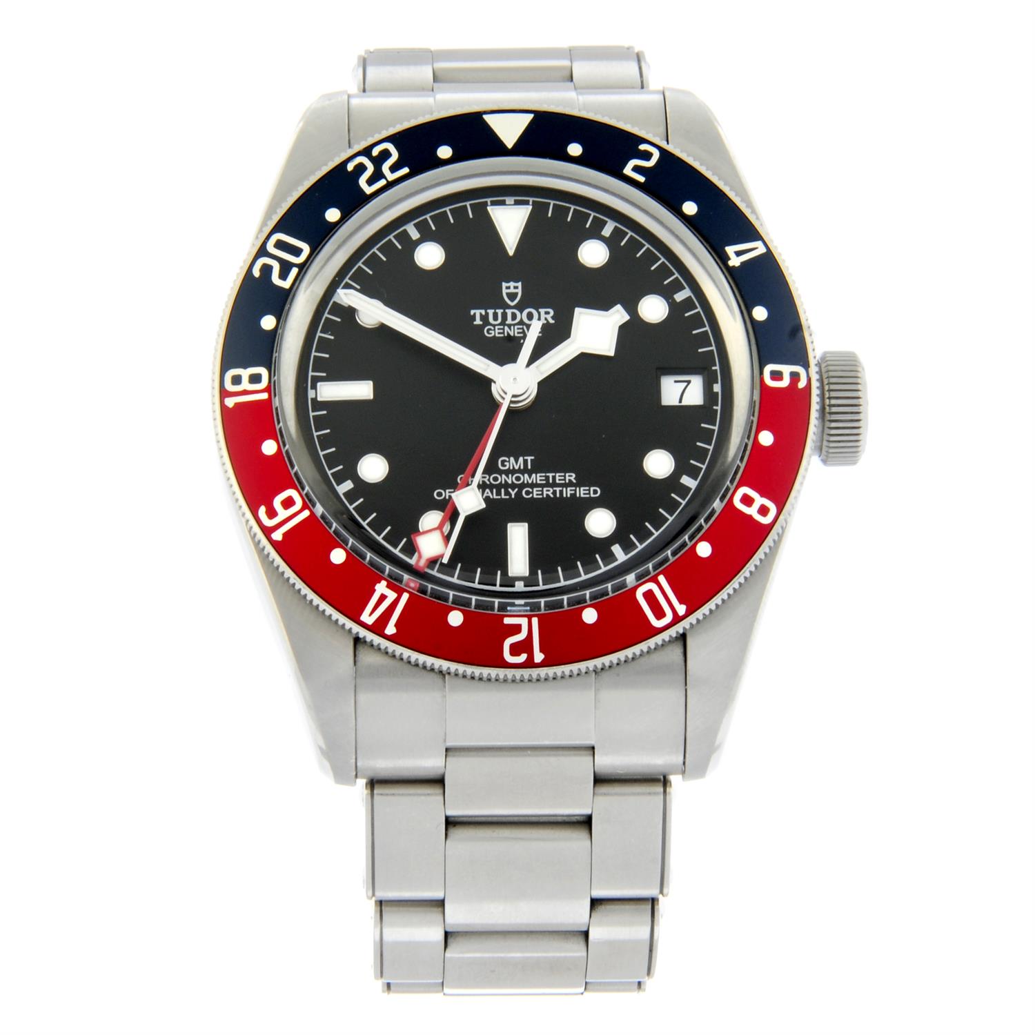 Tudor - a Black Bay GMT watch, 41mm.