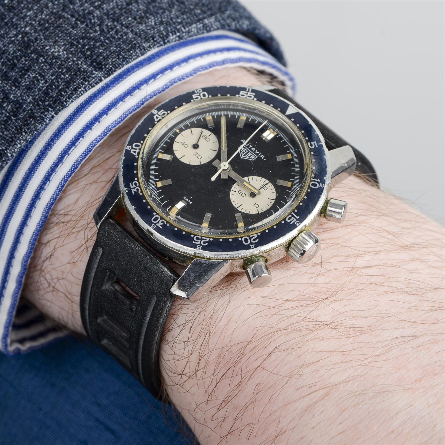 Heuer - an Autavia chronograph watch, 40mm. - Image 6 of 7