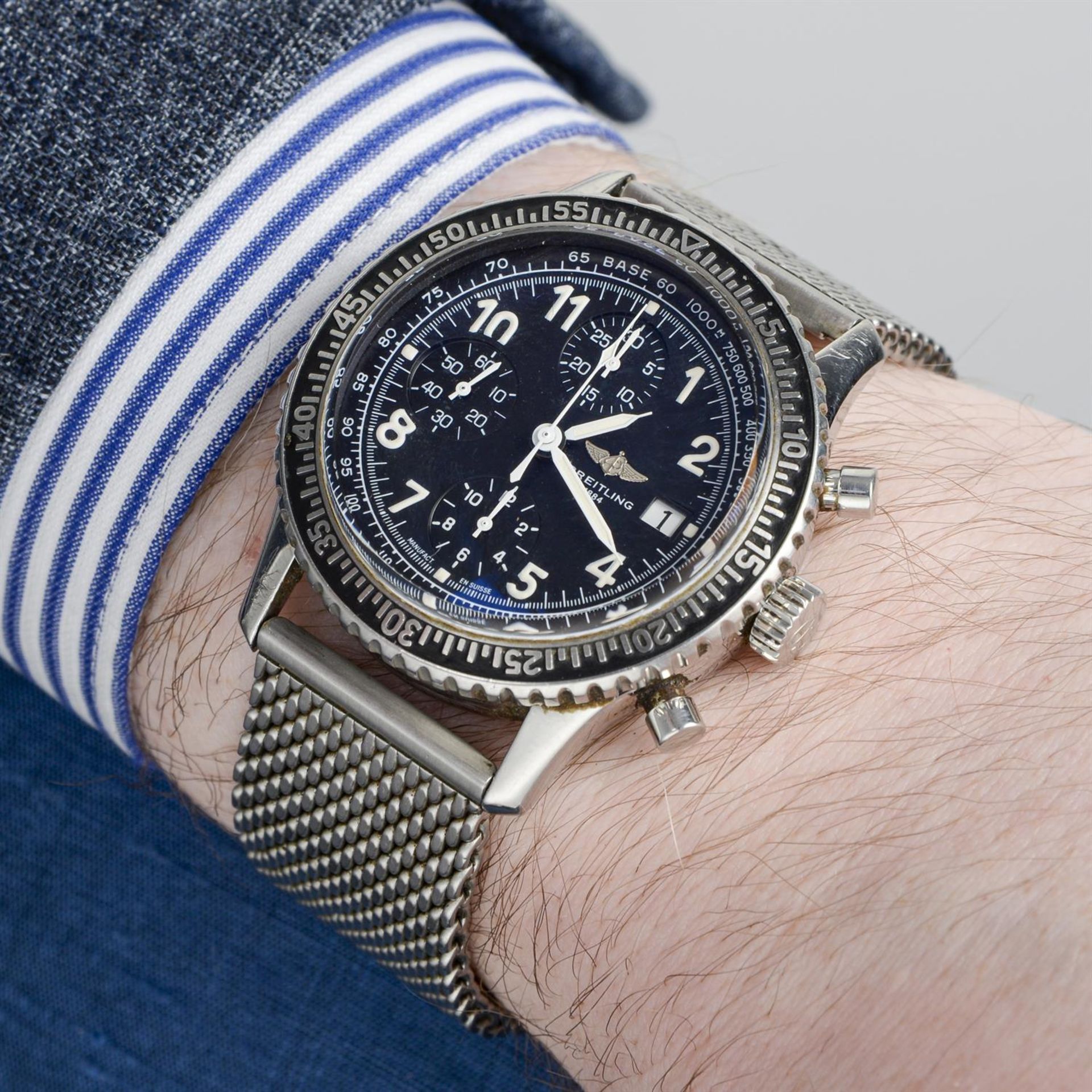 Breitling - an Aviastar chronograph watch, 41.5mm. - Bild 6 aus 7