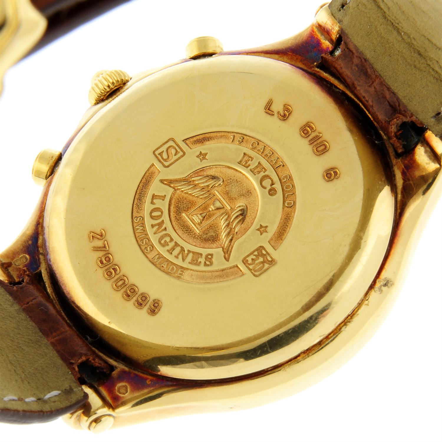 Longines - a Golden Wing chronograph watch, 38mm. - Image 4 of 5