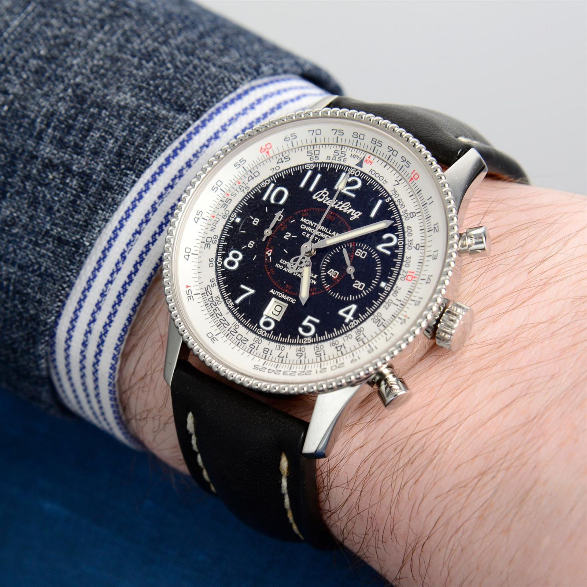 Breitling - a Navitimer Montbrillant chronograph watch, 42mm. - Bild 6 aus 6