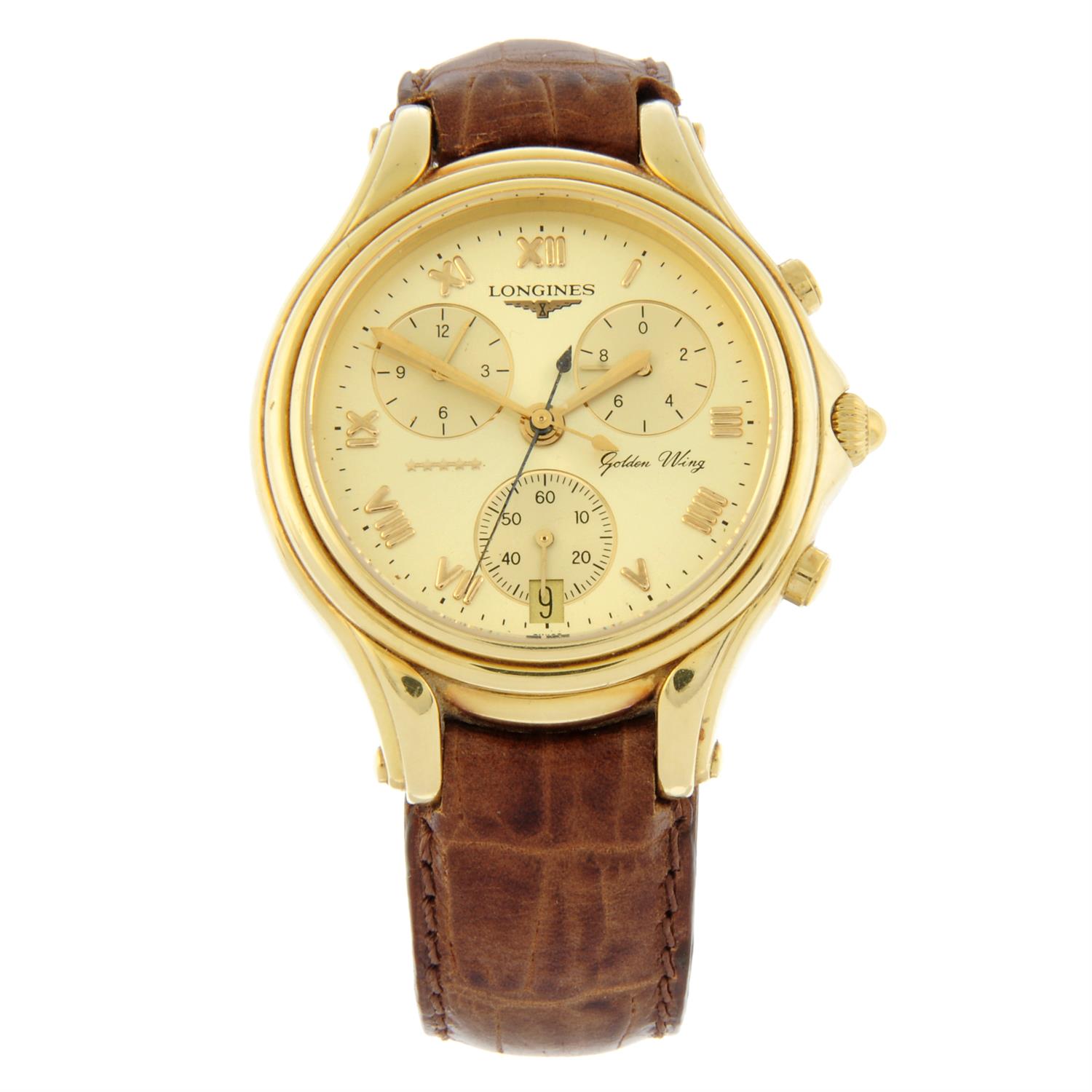 Longines - a Golden Wing chronograph watch, 38mm.