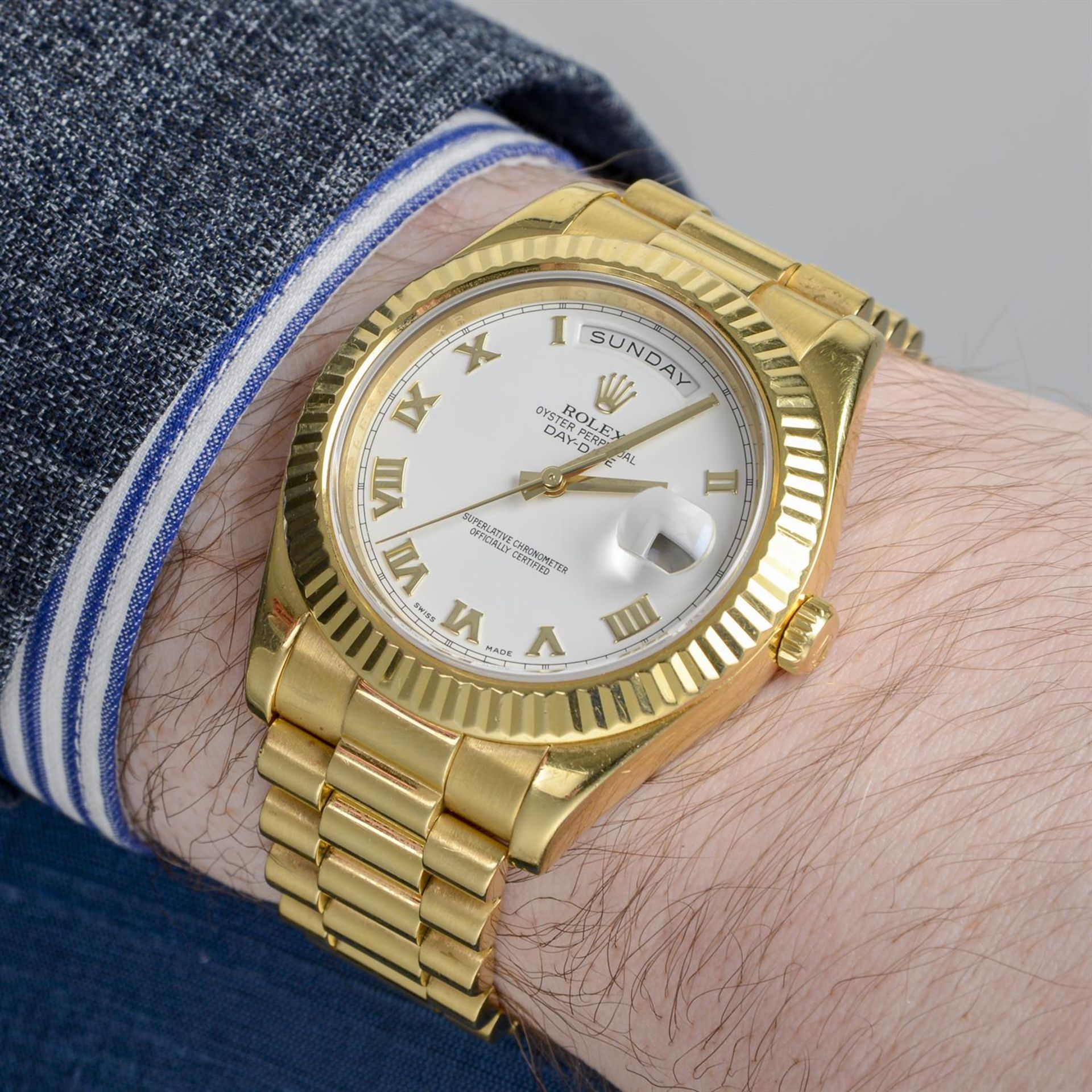 Rolex - an Oyster Perpetual Day-Date II watch, 41mm. - Image 6 of 6