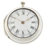 A pair case pocket watch by R. Poll, 51mm.
