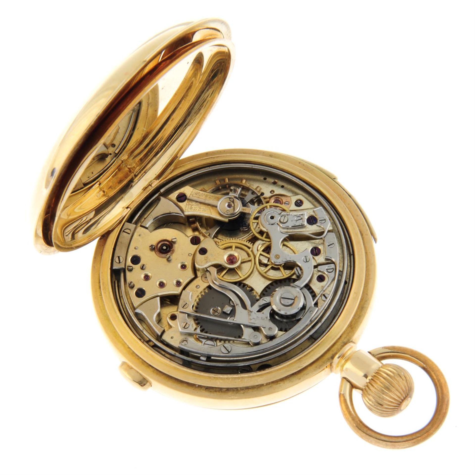 A full hunter repeater chronograph pocket watch, 53mm. - Bild 3 aus 3