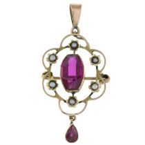 Early 20th century gem pendant/brooch