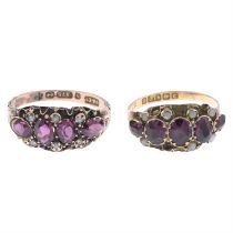 Two Victorian & Edwardian gem rings