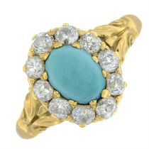 Turquoise & diamond ring